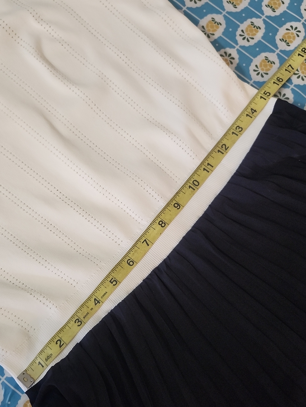 Ted Baker Navy & White Pleated Midi Dress Size 10 Office Minimalist - Picture 9 of 10